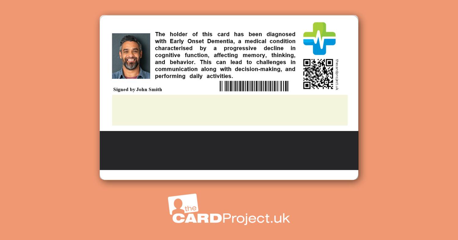 Early Onset Dementia Premium Medical Card (REAR)